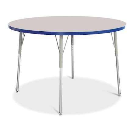 Jonti-Craft Berries Round Activity Table, 48 in. Diameter, A-height, Freckled Gray/Blue/Gray 6433JCA003